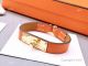 Best Copy Hermes Orange Calf Leather Bracelet & Gold Clip (3)_th.jpg